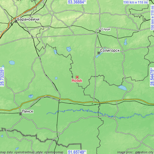 Topographic map of Hotsk