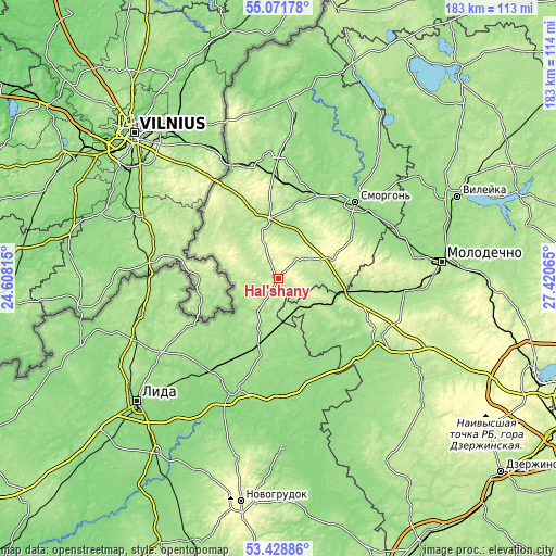 Topographic map of Hal’shany