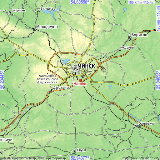 Topographic map of Hatava