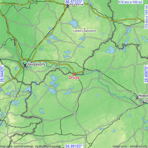 Topographic map of Druya