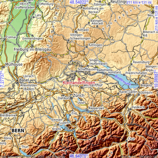 Topographic map of Kleinandelfingen