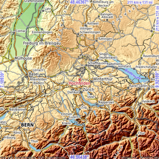 Topographic map of Hochfelden