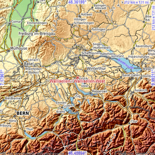 Topographic map of Wallisellen / Wallisellen-West