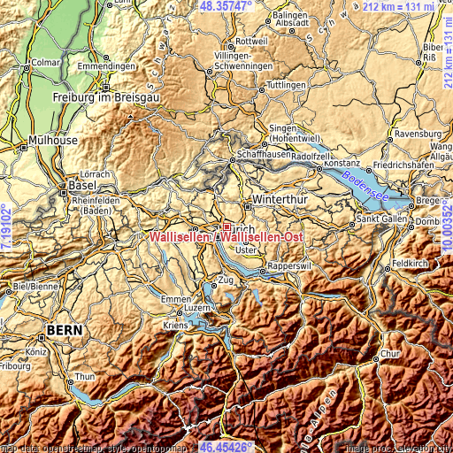 Topographic map of Wallisellen / Wallisellen-Ost