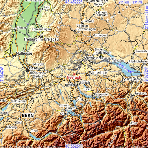 Topographic map of Neerach