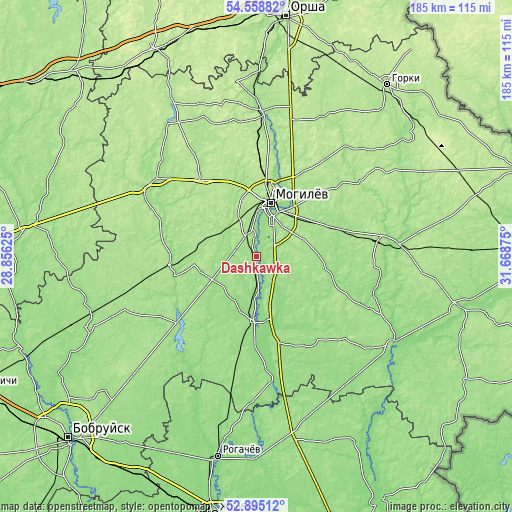 Topographic map of Dashkawka