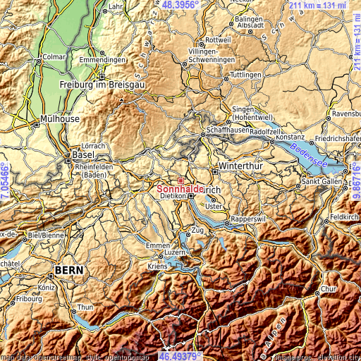 Topographic map of Sonnhalde