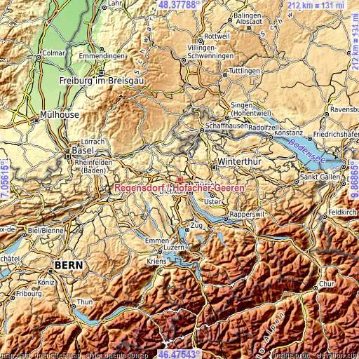 Topographic map of Regensdorf / Hofacher-Geeren