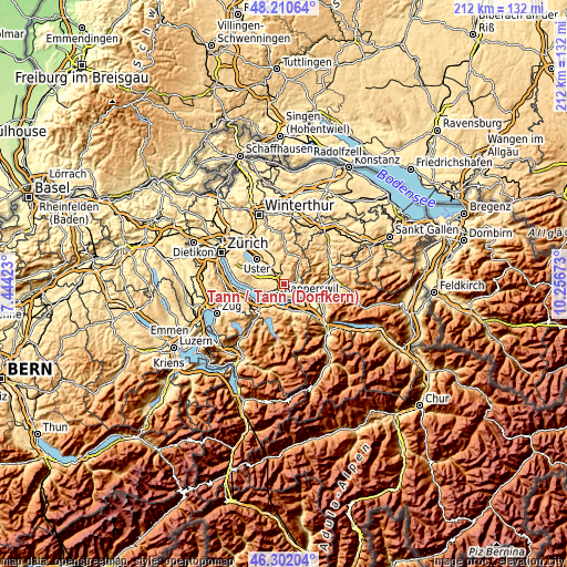 Topographic map of Tann / Tann (Dorfkern)