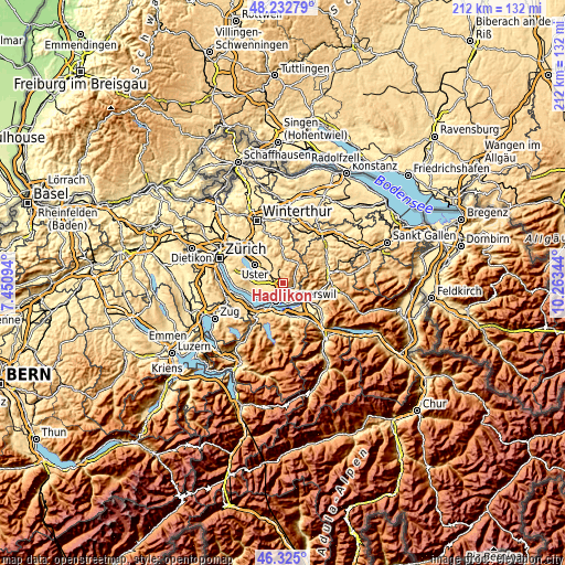 Topographic map of Hadlikon