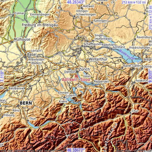 Topographic map of Adliswil / Sood
