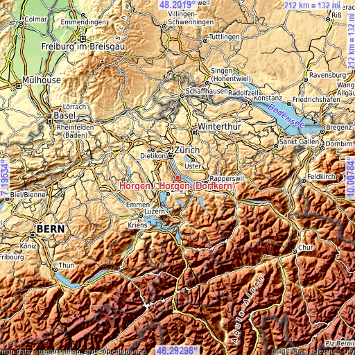 Topographic map of Horgen / Horgen (Dorfkern)