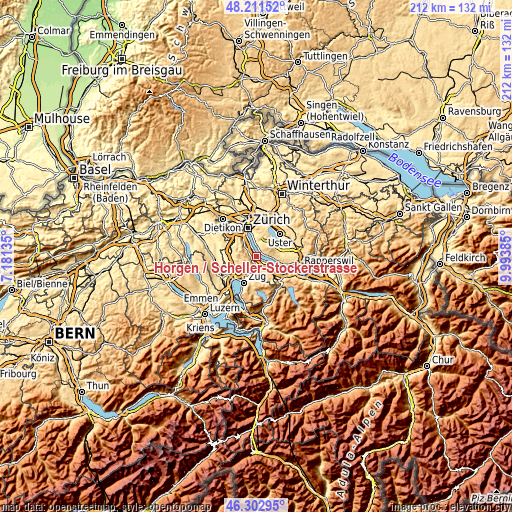 Topographic map of Horgen / Scheller-Stockerstrasse