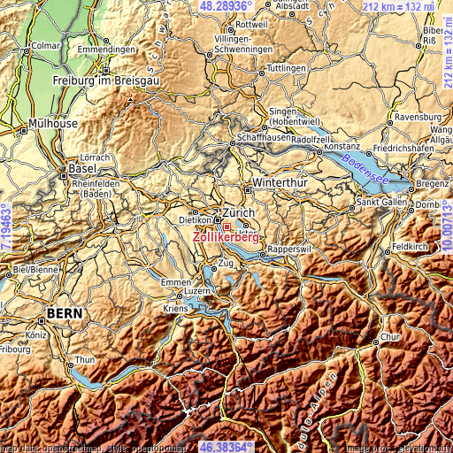 Topographic map of Zollikerberg