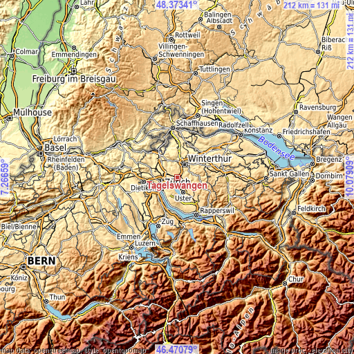 Topographic map of Tagelswangen