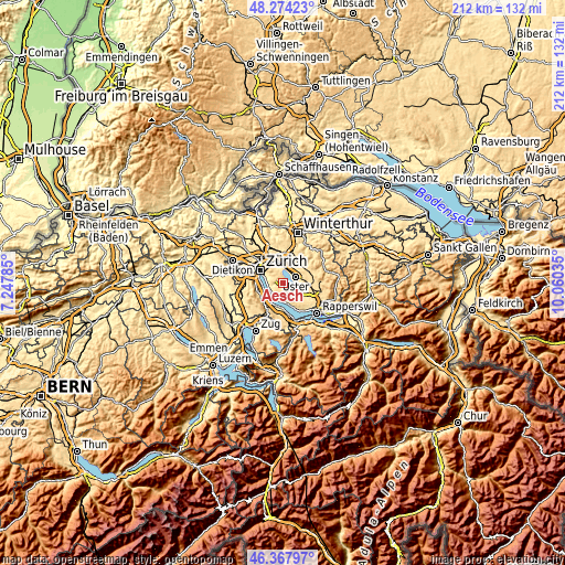 Topographic map of Aesch