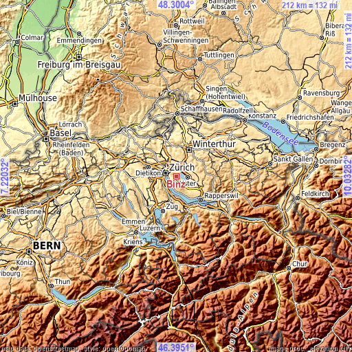 Topographic map of Binz