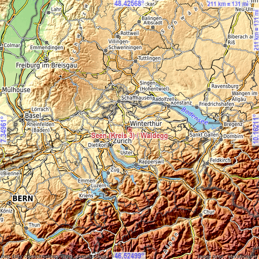 Topographic map of Seen (Kreis 3) / Waldegg
