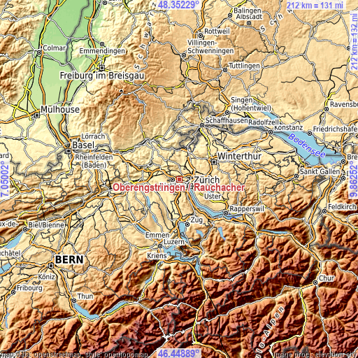 Topographic map of Oberengstringen / Rauchacher