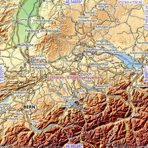 Topographic map of Schlieren / Engstingerquartier