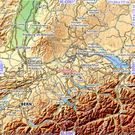 Topographic map of Steinmaur