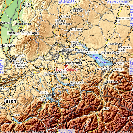 Topographic map of Seen (Kreis 3)