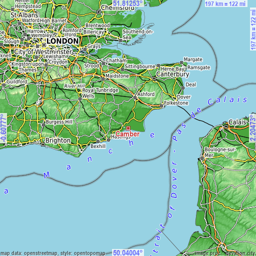 Topographic map of Camber