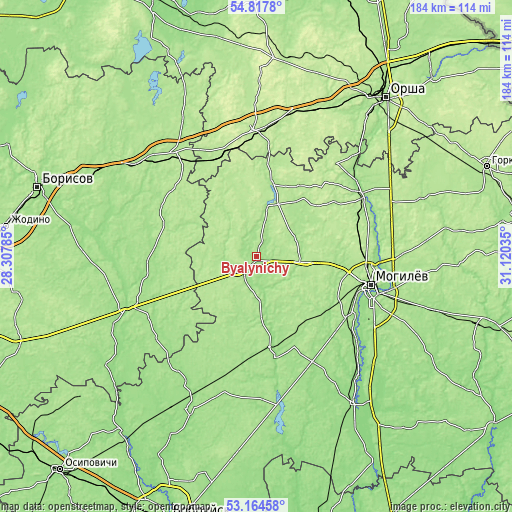 Topographic map of Byalynichy