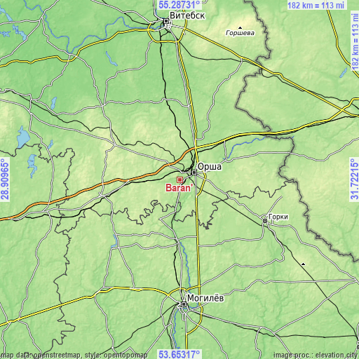 Topographic map of Baran’