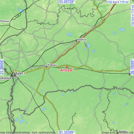 Topographic map of Antopal’