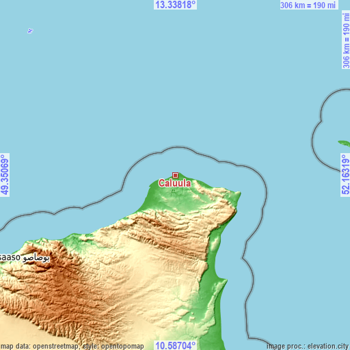 Topographic map of Caluula