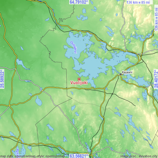 Topographic map of Vuolijoki