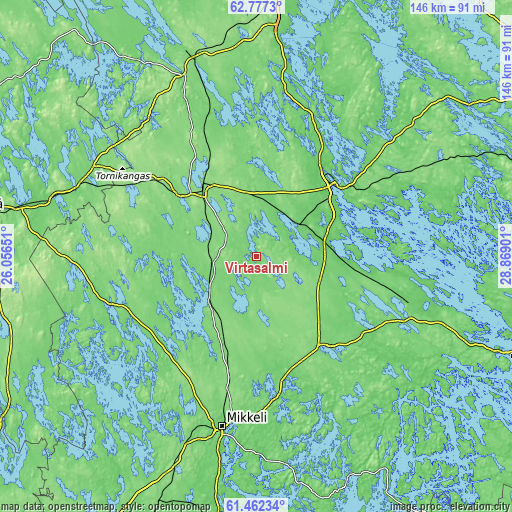 Topographic map of Virtasalmi