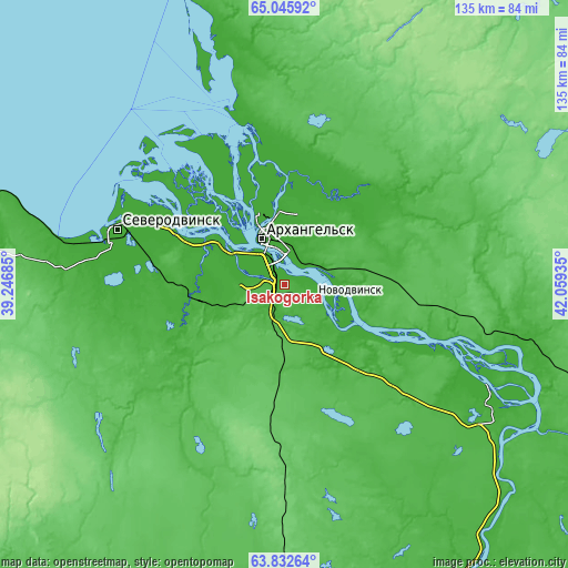 Topographic map of Isakogorka