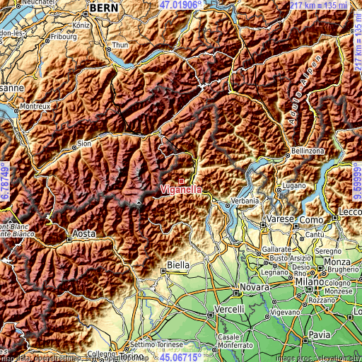 Topographic map of Viganella