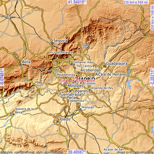 Topographic map of Pinar de Chamartín