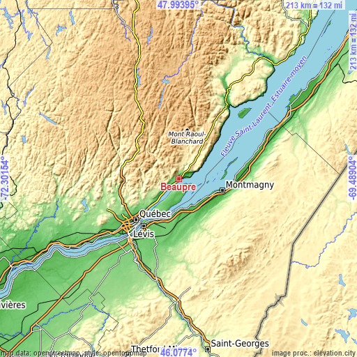Topographic map of Beaupré