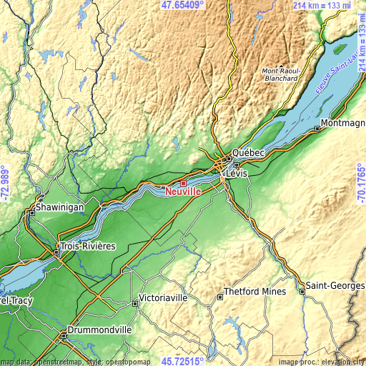 Topographic map of Neuville