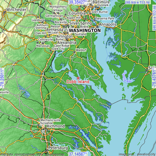 Topographic map of Cobb Island