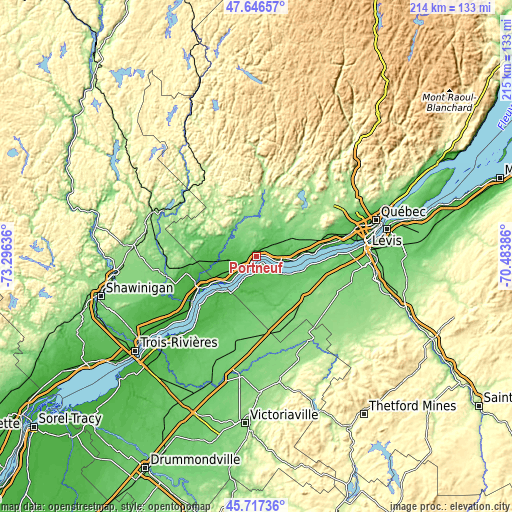 Topographic map of Portneuf