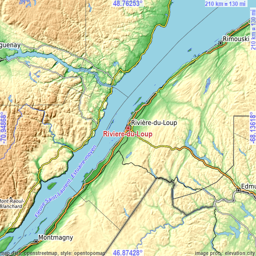 Topographic map of Rivière-du-Loup