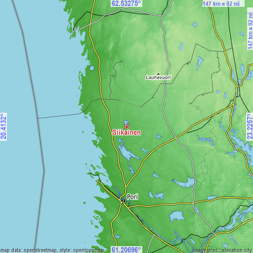 Topographic map of Siikainen