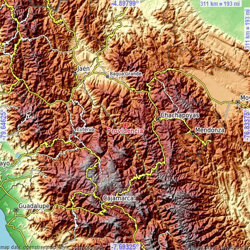 Topographic map of Providencia