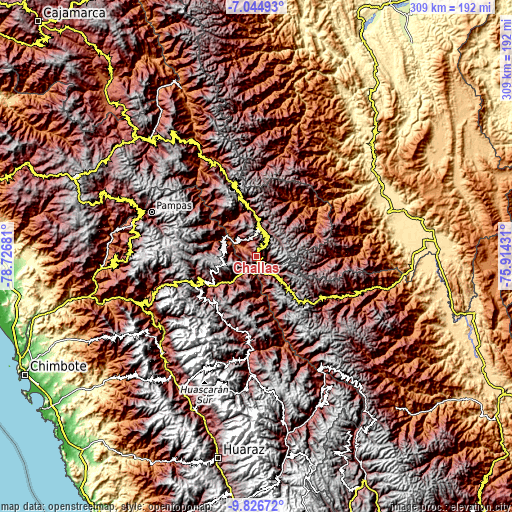 Topographic map of Challas