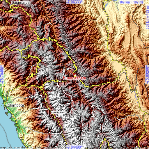 Topographic map of Huancaspata