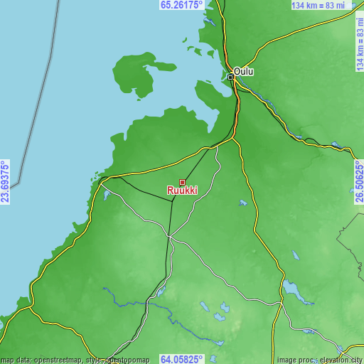 Topographic map of Ruukki