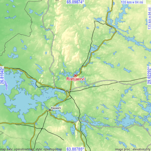Topographic map of Ristijärvi