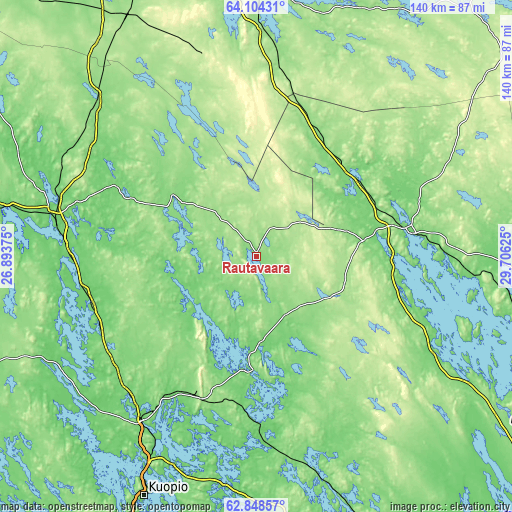 Topographic map of Rautavaara