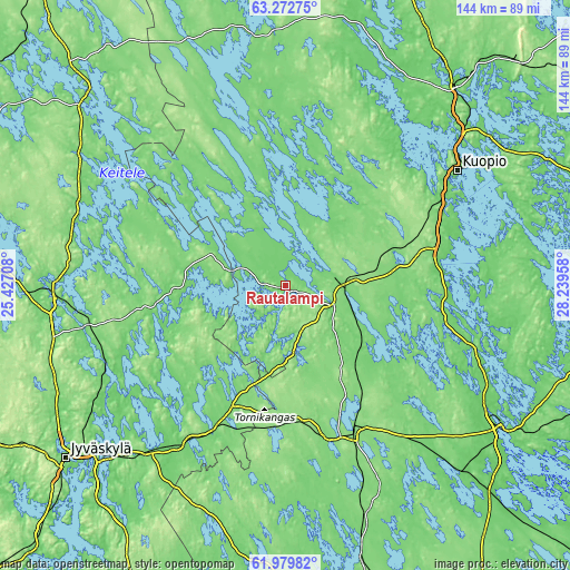 Topographic map of Rautalampi