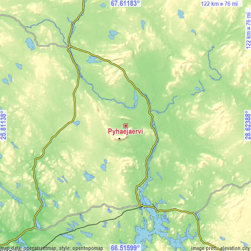 Topographic map of Pyhäjärvi